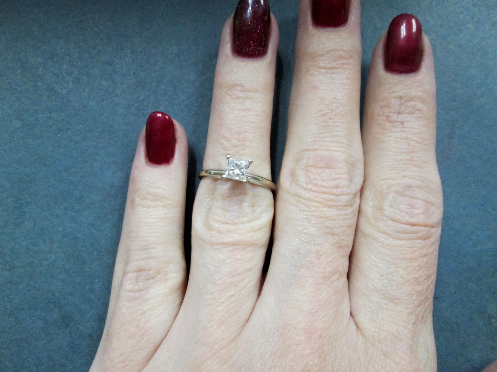 Classic Solid 14K White Gold Solitaire Princess D… - image 9