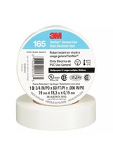 2Pack Temflex Multi-Purpose Vinyl Electrical Tape 165, White, 3/4 in x 60 ft
