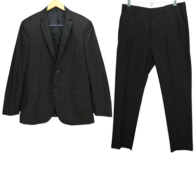 Topman Trouser Suit 2 Piece Blazer Single Breasted Formal Grey  Size UK 42R W34R