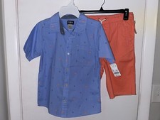 NWT Blue shirt Orange Shorts Oshkosh outfit Boy's Size 10/12
