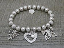 Sterling Silver "LL Loves" 8mm Hardware Ball Charm Stacker Bracelet & Charms