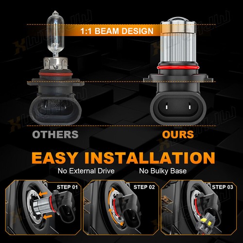 For Honda Accord Sport 2017-2016 - 9005 H11 LED Headlight Hi/Lo Beam Bulbs 8000k - Picture 3 of 12