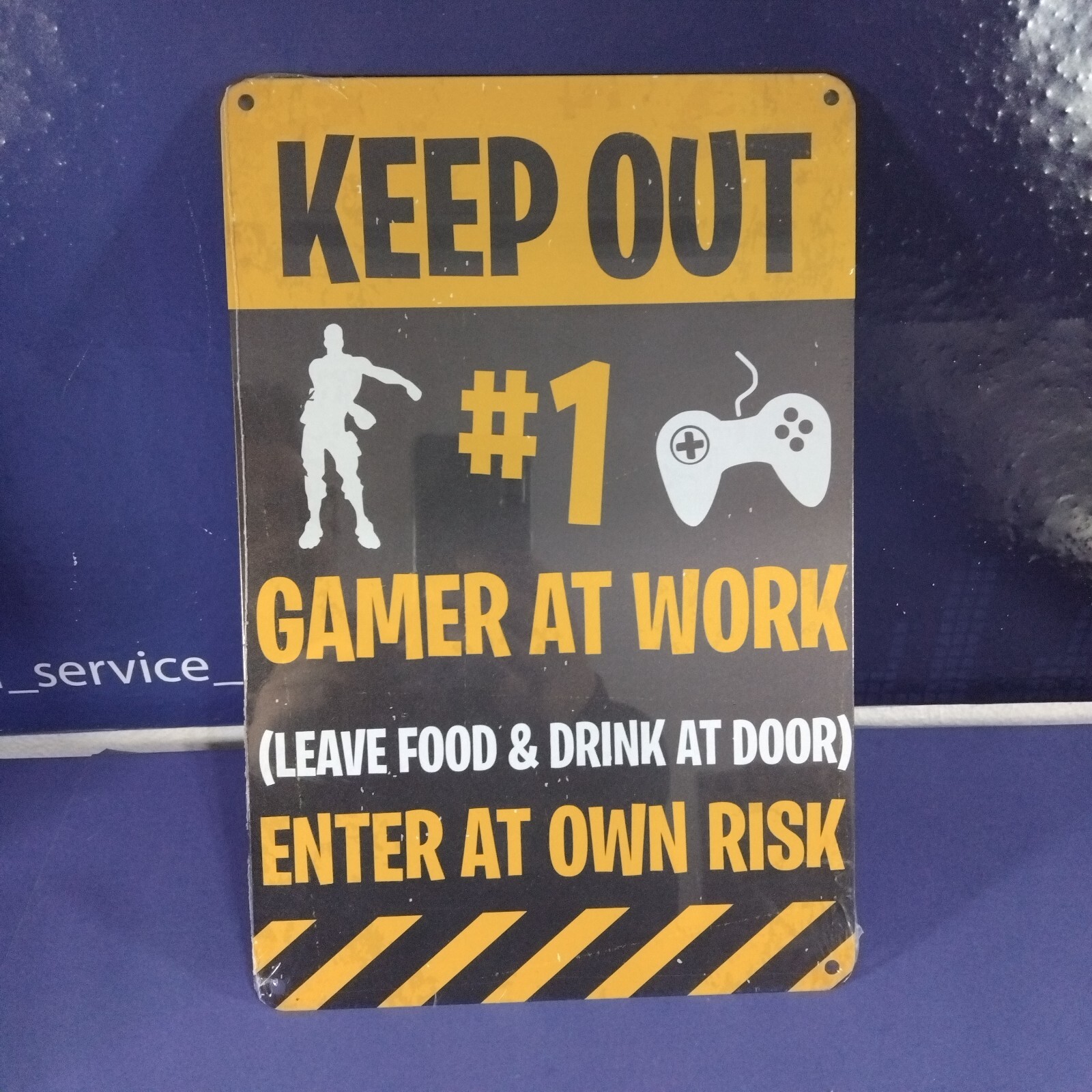 Targa Vintage Gamer at Work Alluminio 20x30cm - Idea Regalo Nerd