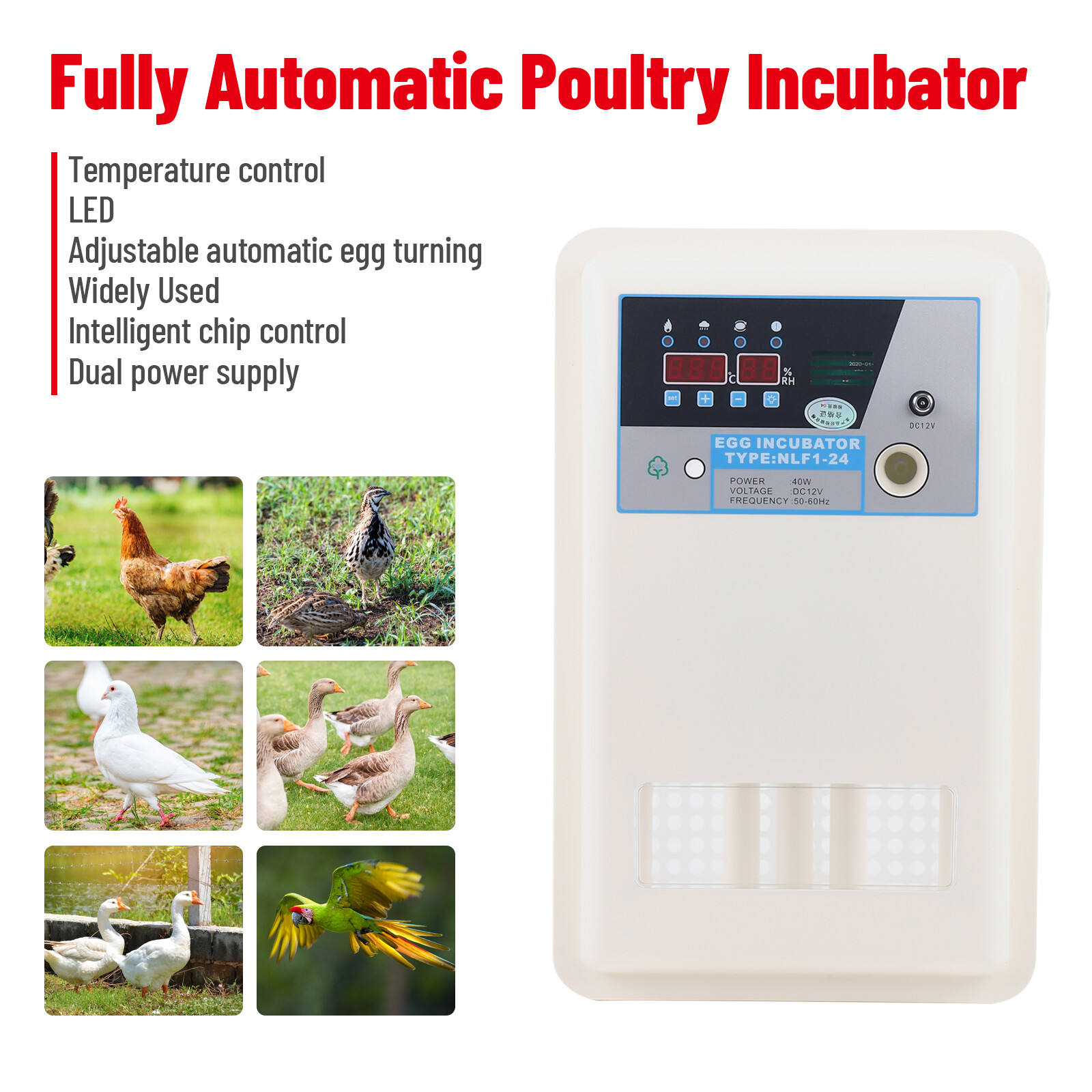 24 EGG INCUBATOR AUTOMATIC TURNER