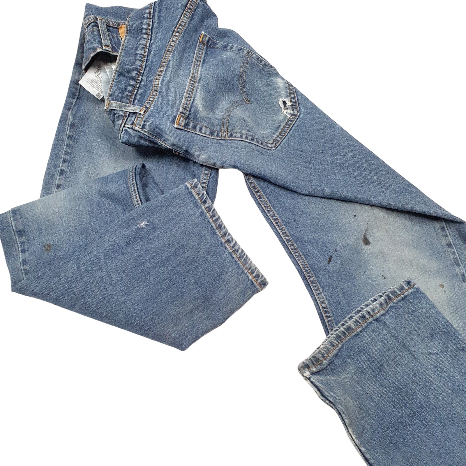 LEVIS 505 Jeans Regular Fit Blue Denim Trousers Mens W36 L32 image 4