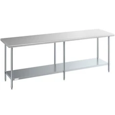 24"W x 96"L Stainless Steel Prep and Work Restaurant Table with Undershelf
