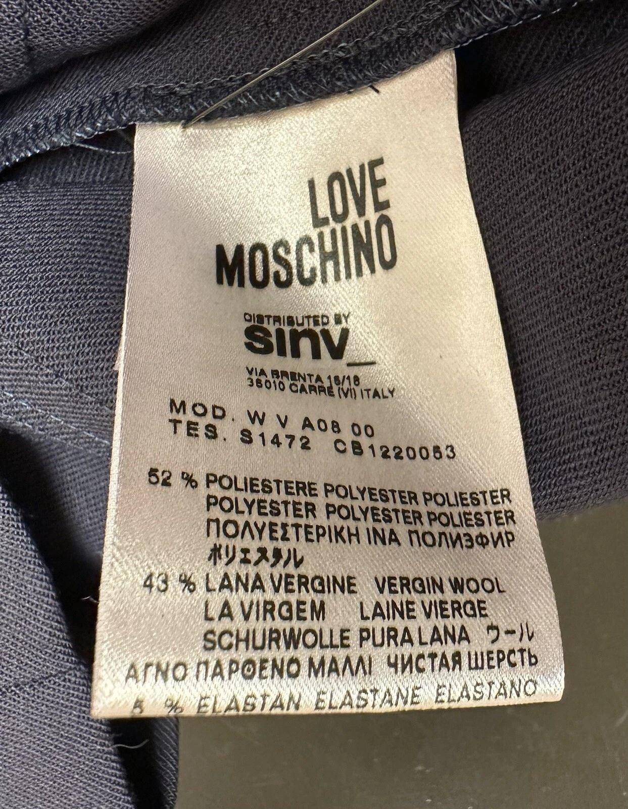 Abito Love Moschino blu navy taglia US 8 Made in Italy nuovo con etichetta