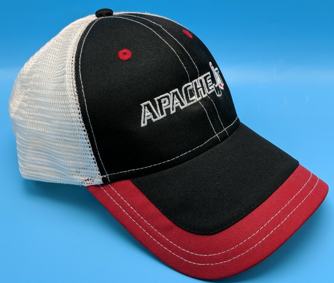 APACHE SPRAYERS hat black white red adjustable ca… - image 2