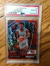 2020-21 PANINI /125 PRIZM DRAFT PICKS JAMES WISEMAN RED FAST BREAK RC PSA 10