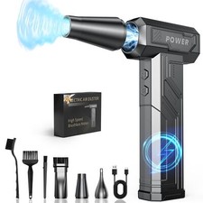 Electric Air Duster with Flashlight, 250000 RPM 4-Gear Adjustable Compressed ...