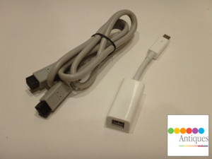 Apple Thunderbolt to FireWire Adapter Cable MD464LL/A A1463 with FW800 Cable