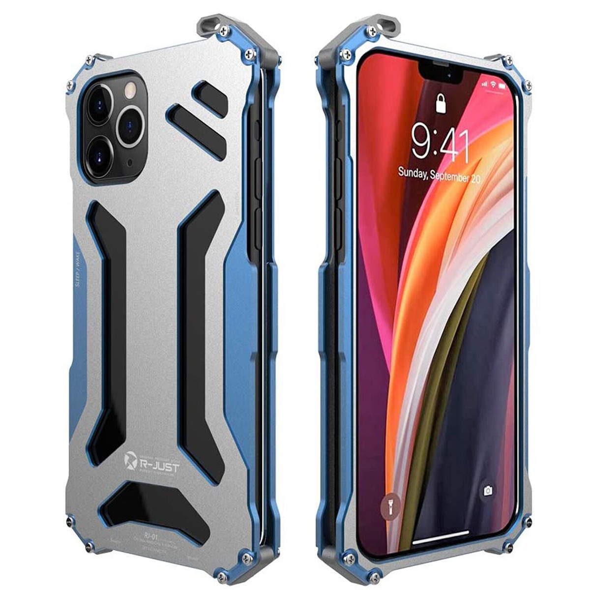 For iPhone 15 Pro Max Metal Case Heavy Duty Shockproof Screw Cover