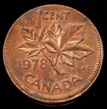 1978 Off-Center 5% Mint Error Canada One Cent Coin Copper 19mm
