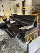 divano angolare moderno In Fiore Di Pelle Marrone