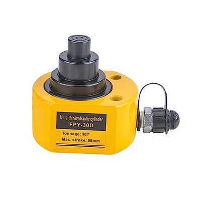 30T 54mm/2.1'' Stroke Hydraulic Cylinder Low Profile Jack Multi-Section Ram 