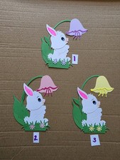1 Cute Easter Bunny With Flowers Cardstock die cuts scrapbook cards