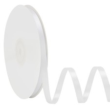Double Face White Satin Ribbon 1/4 Inch X 50 Yards Polyester White Ribbons fo...