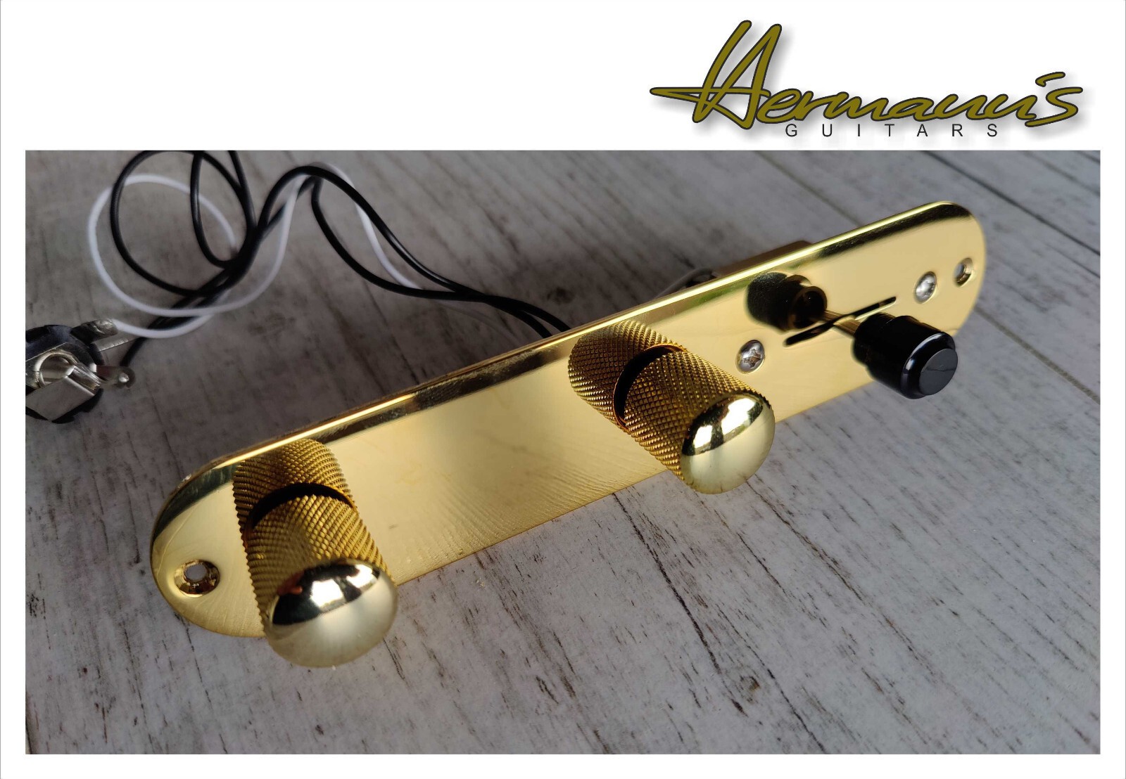Telecaster 32mm Control Plate, full loaded, con Potis Full Size, colore oro foto 2