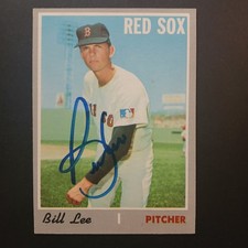 1970 Topps Bill Lee Rookie Card RC Autographed with JSA Authentication #279. rookie card picture