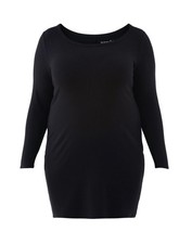 Terra & Sky Womens Black Knit Mini Dress Long Sleeves Plus Size 2X (20W-22W) NWT