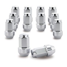 Chrome M14x2.0 Wheel Lug Nuts One-Piece Cone Seat OEM Style 12pcs for Ford F1...