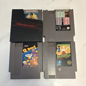 Nintendo NES Game Lot: Jackie Chan's Action Kung Fu, Shingen, Q*bert, Baseball
