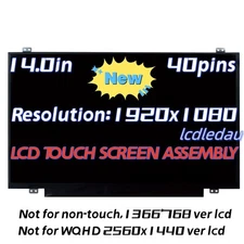 14'' For Lenovo ThinkPad T470 20HD005FUS 20HD0066US 20HD0067US LCD Touch Screen