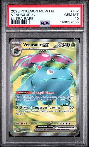 2023 POKEMON MEW EN-151 ULTRA RARE #182 VENUSAUR EX PSA 10