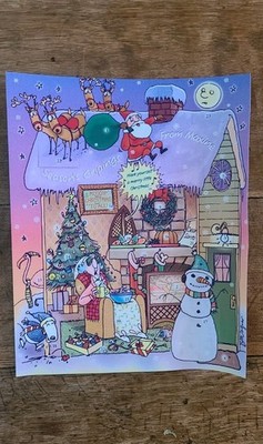 Vintage Maxine Hallmark Shoebox Advent Calendar Count down to Christmas Open Box