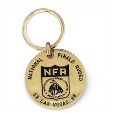Vintage 1986 NFR National Finals Rodeo Las Vegas Keychain PRCA Cowboy Rodeo