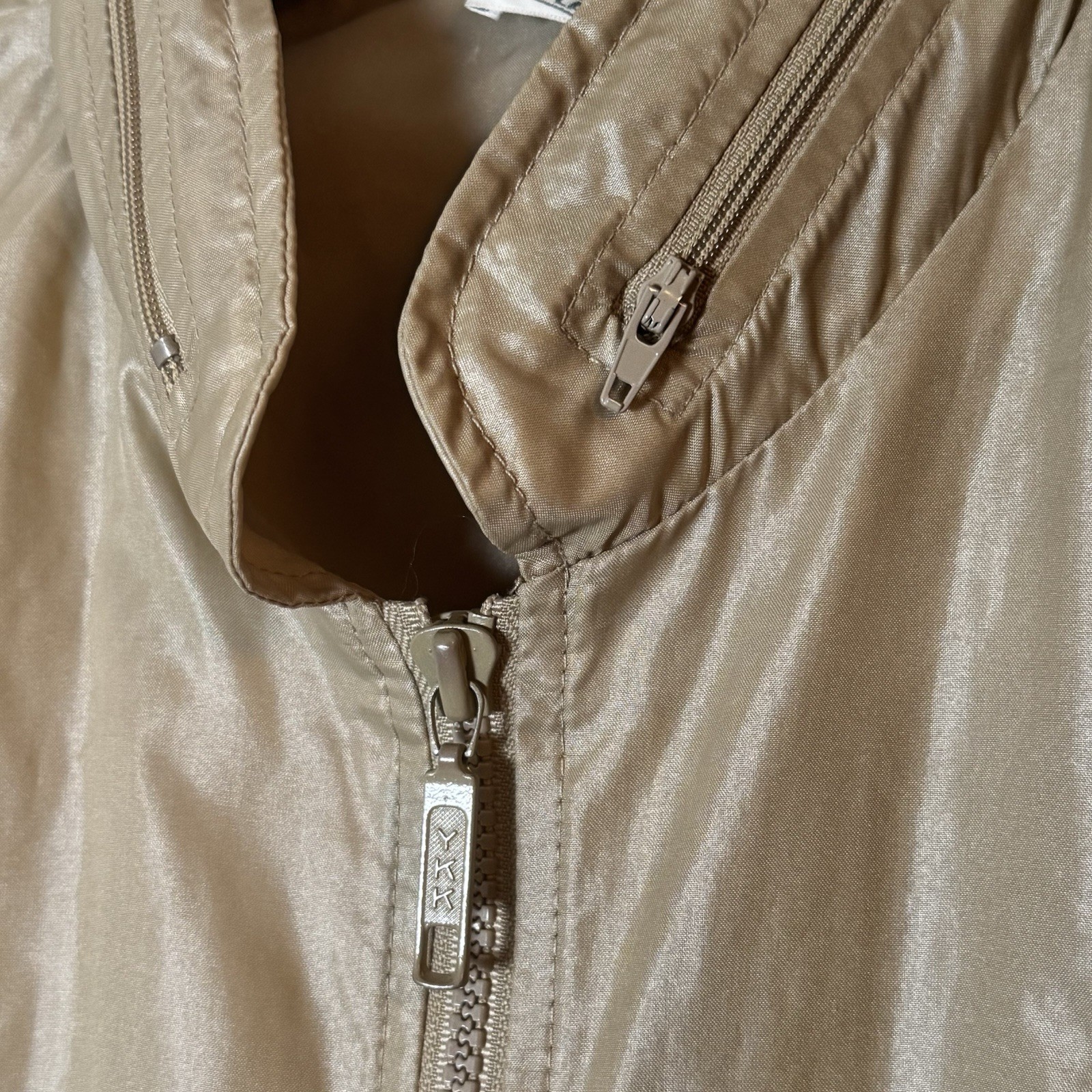 Vintage 80s Izod Lacoste Mens Harrington Jacket Beige Medium Full Zip thumbnail 9