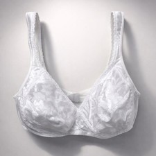 NWT Y2K Vintage Playtex Cross Your Heart Bra White Floral Soft Cup 36B