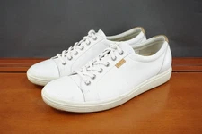 ECCO Soft 7 Shoes Womens Size 10 White Leather Lace Up Casual Sneakers Comfort