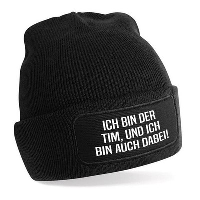 Beanie Mütze mit Name - Ich bin auch dabei   Strickmütze Geschenkidee