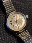 Vintage Timex Womens Manual Wind Watch Silver Tone Stretch Strap Running VGC