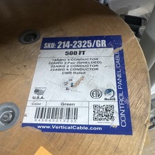 Vertical Cable 22AWG 4 Conductor Copper Green 500ft Wire 214-2325/GR