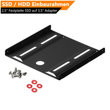 Einbaurahmen Festplatte HDD SSD 2,5" auf 3,5" Schacht Rahmen Festplatte Schwarz