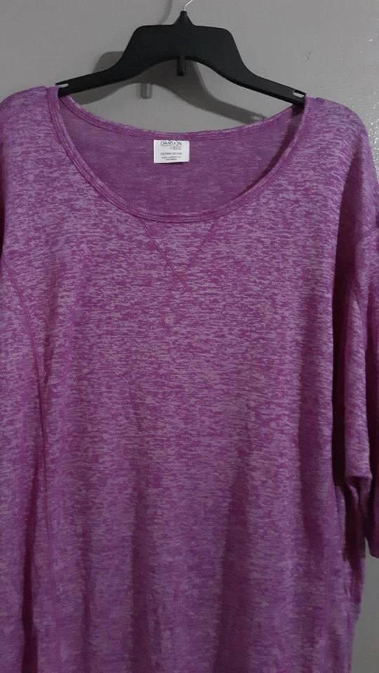 Pullover de mujer Danskin Now púrpura manga corta ropa deportiva talla 3x Foto 4 de 4