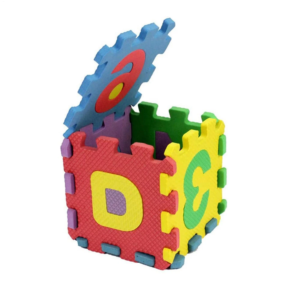 36X Espuma Alfabeto Números Piso Bebé Juego Mat 3D Puzzle 11.8 * 11.8 pulgadas Juguetes para niños Foto 4 de 4