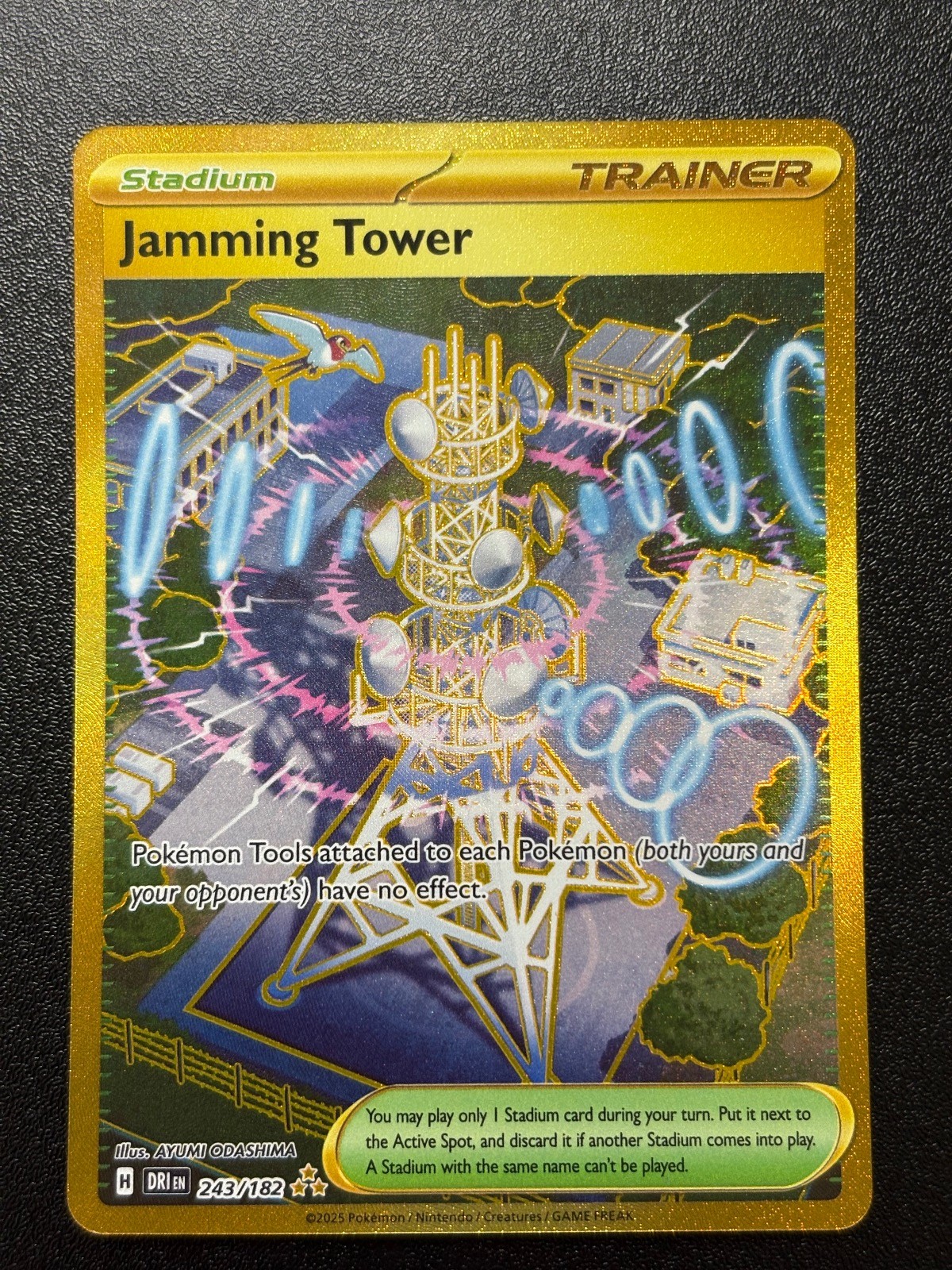 Jamming Tower 243/182 Hyper Rare Destined Rivals Pokemon Holo Near Mint
