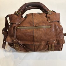 KOOBA Brown Leather Satchel Shoulder Bag Purse Bling Handbag