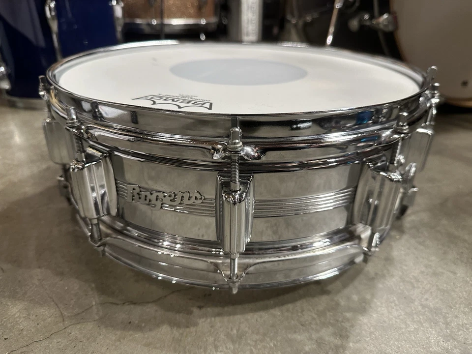 Rogers Dynasonic 5-Band Script Badge Snare Drum Vintage 5,5x14 CLEAN w RAIL #EM6