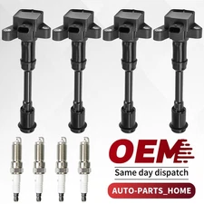 4X OEM New Ignition Coil & Iridium Spark Plugs For Ford Escape Fiesta 1.6L UF674