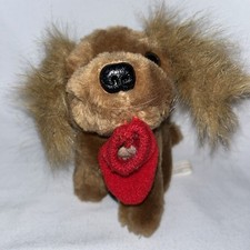 Vintage 1987 Puppy Dog Plush Stuffed Animal Prestige Toy Corp Red Slipper READ