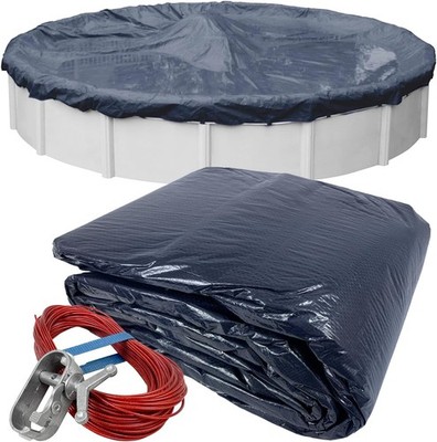 Robelle 15 ft Blue Winter Pool Cover for Above Ground Pools, 3 ft Overlap (18 ft