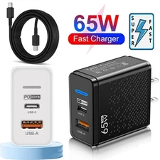 65W GaN USB Wall Charger Fast Charging Type-C Charger Adapter For All Cell Phone