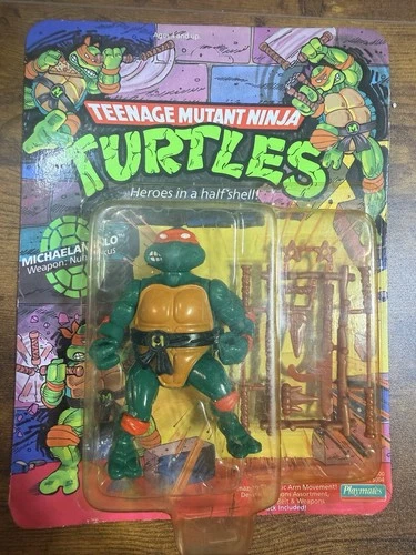 Vintage 1988 Playmates TMNT Teenage Mutant Ninja Turtles Michelangelo 10 Back