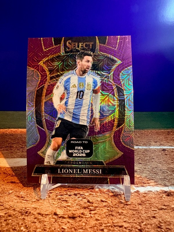 Panini Select 2025-26 FIFA World Cup Lionel Messi Purple Mojo Terrace Prizm #56
