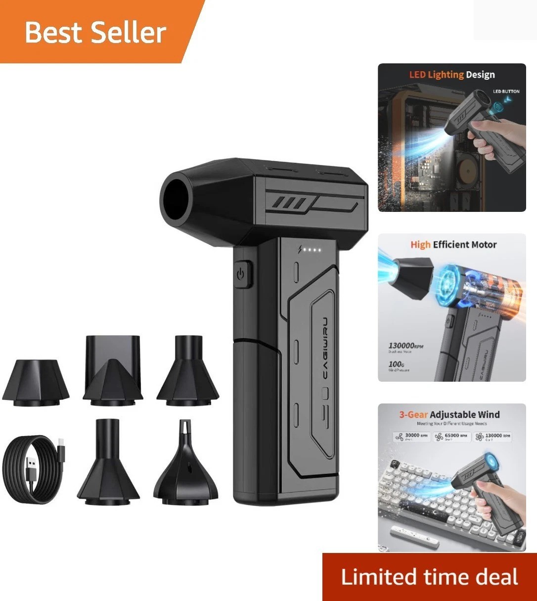 Lightweight Rechargeable Air Duster - Perfect for Electronic