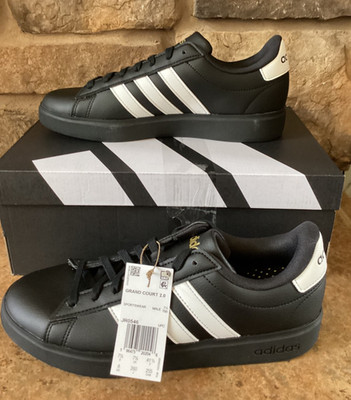 Adidas Grand Court 2.0 Men 8 Black Sneakers JR0546 New In Box